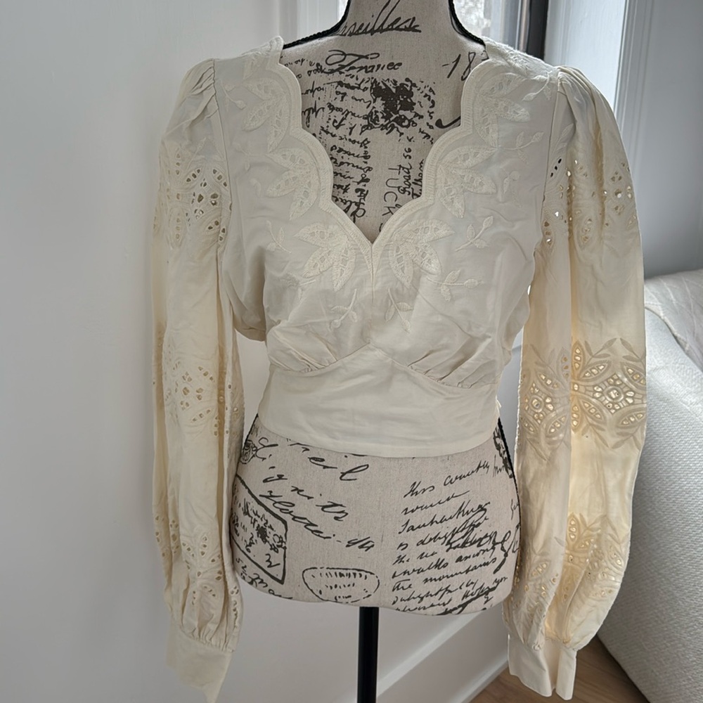NWT Express Embroidered Cropped Blouse